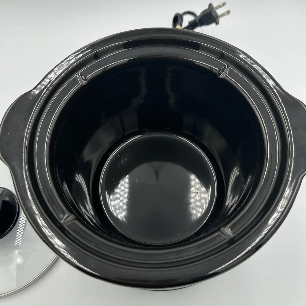 Crockpot SCR151‎ 1.5 Quart Manual Slow Cooker Black Round Mini Dip Warmer Tested